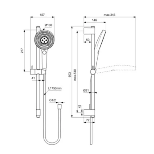 Ideal Standard IDEALRAIN SOLOS A7897A5 Magnetinė pilka image 3