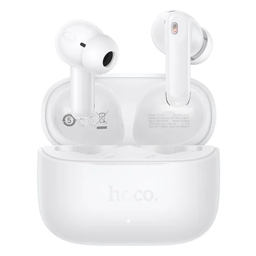 Hoco EQ30 TWS baltos belaidės ausinės image 1