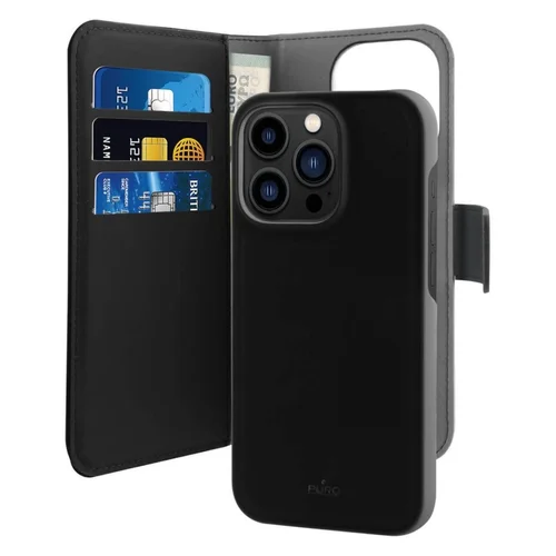Puro Wallet atlenkiamas MagSafe 2in1 dėklas iPhone 14 Pro, juodas image 1