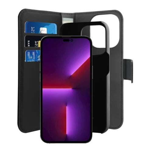 Puro Wallet atlenkiamas MagSafe 2in1 dėklas iPhone 14 Pro, juodas image 2