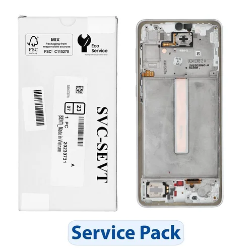 Samsung A33 5G A336B LCD ekrano serviso paketas, baltas image 1