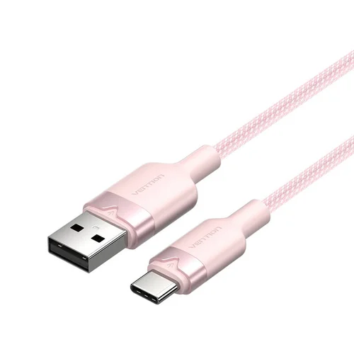 Vention CTNPH USB-A–USB-C kabelis, 2 m, rožinis image 1