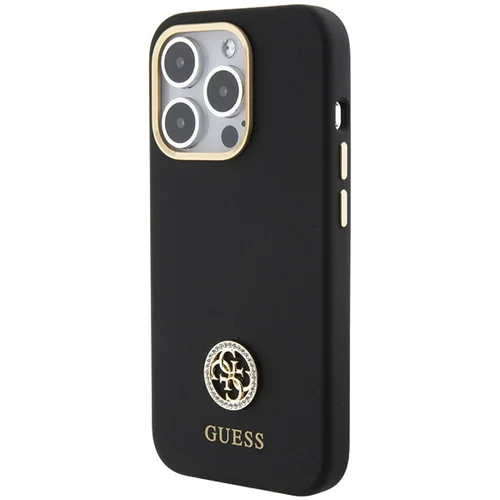 Guess 4G Strass silikoninis dėklas iPhone 15 Pro, juodas image 2