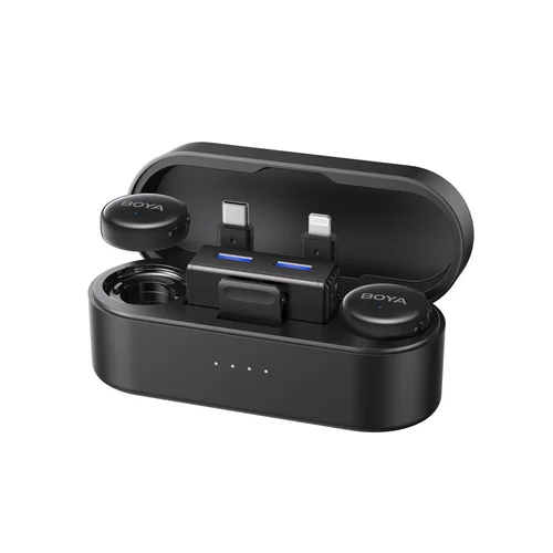 BOYA BOYALINK 3-02 belaidžių mikrofonų rinkinys, USB-C, juodas image 1