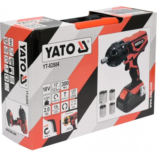 Yato Suktuvas smūginis akumuliatorinis YT-82804, 18V Li-ion, 2000 mAh, 300 Nm image 3