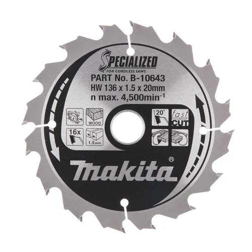 Makita DSS501 Pjovimo diskas 136x20x1,5 16T 20° image 1