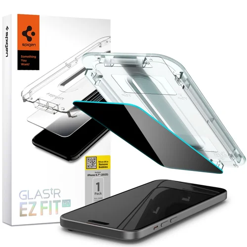 Spigen Glas.tR EZ Fit privatumo stiklas iPhone 15 Plus image 1