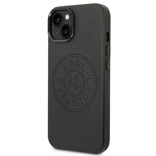 Karl Lagerfeld Oda Perforuota Logo dėklas iPhone 14 Plus, juodas image 2