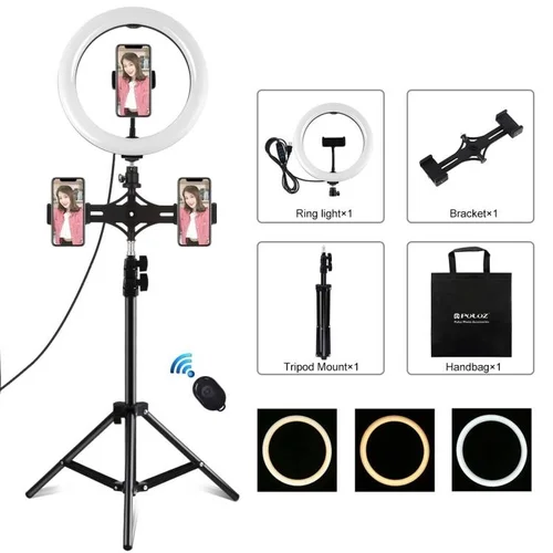 Puluz PKT3070B LED žiedinė lempa 26 cm su trikoju image 2
