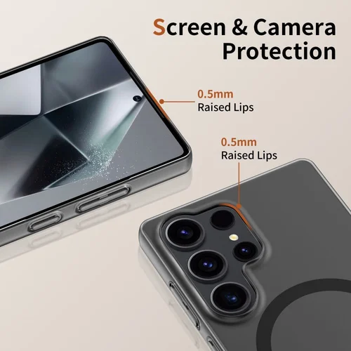 Tech-Protect MagSlim MagSafe dėklas Samsung Galaxy S25 Edge, matinė juoda image 3