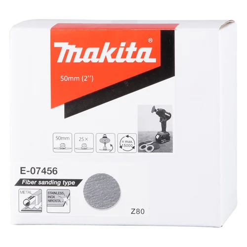 Makita E-07456 Fibro šlifavimo diskas, 50 mm, Z80, 25 vnt. image 2