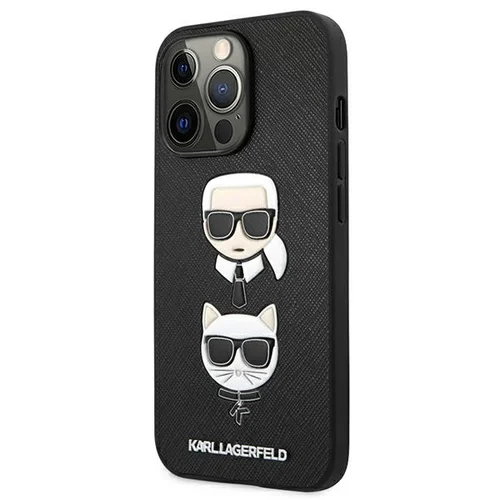 Karl Lagerfeld Saffiano Karl&Choupette Head dėklas iPhone 13/13 Pro, juodas image 2