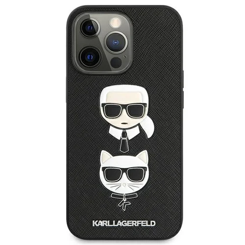 Karl Lagerfeld Saffiano Karl&Choupette Head dėklas iPhone 13/13 Pro, juodas image 3