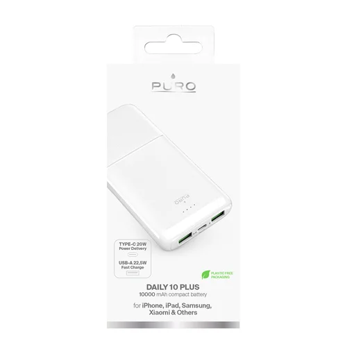 Puro DAILY 10 PLUS 10000 mAh 22,5 W, baltas image 3
