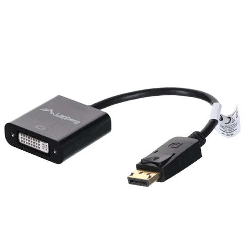 Lanberg AD-0007-BK DisplayPort–DVI-D adapteris, 0,1 m, juodas image 1