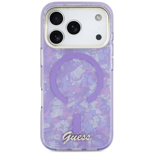 Guess IML Shell Script Metal MagSafe dėklas iPhone 17 Pro Max, purpurinis image 3