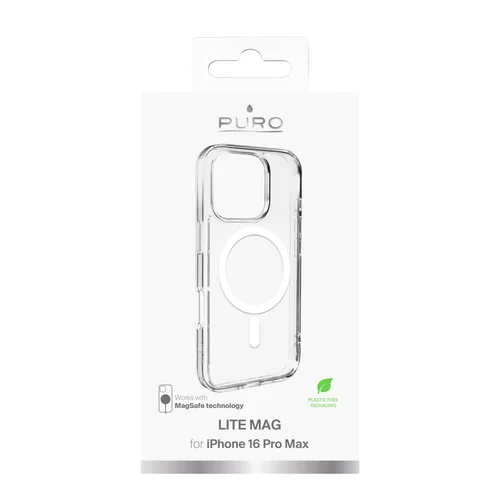Puro Lite Mag MagSafe dėklas iPhone 16 Pro Max, skaidrus image 3