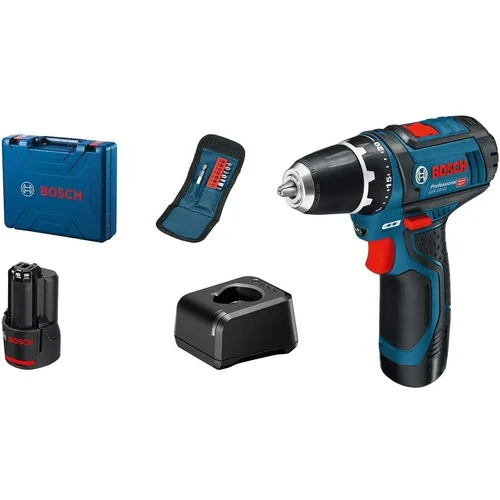 Bosch GSR 12V-15 Professional Akumuliatorinis gręžtuvas-suktuvas 2x2,0 Ah image 1