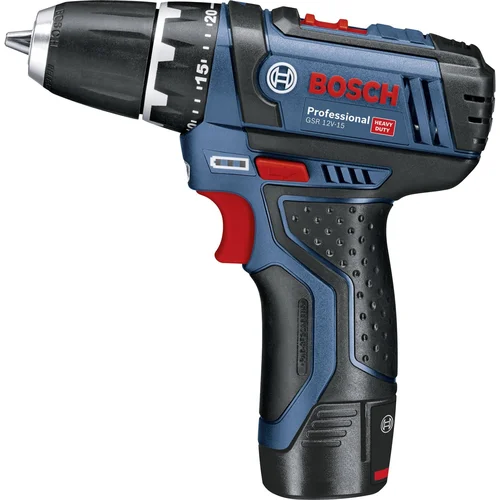 Bosch GSR 12V-15 Professional Akumuliatorinis gręžtuvas-suktuvas 2x2,0 Ah image 2