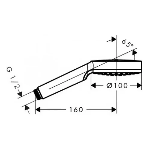 Hansgrohe Crometta 1jet dušo galva 100 mm Chromo/Balta image 2