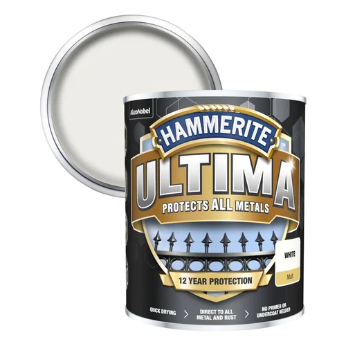 HAMMERITE Ultima Matt Metalo dažai 700 ml Balta image 1