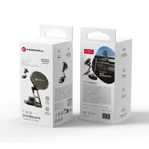 FORCELL F-GRIP IronSecure magnetinis automobilinis laikiklis, juodas image 1
