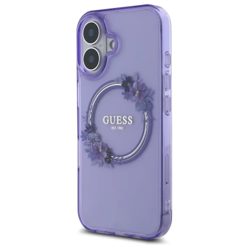 Guess IML Gėlių vainikas MagSafe dėklas iPhone 16, purpurinis image 2