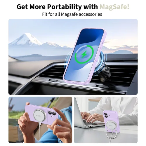 Tech-Protect silikoninis MagSafe dėklas iPhone 17, violetinis image 3