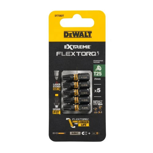 DeWALT FLEXTORQ T25 25 mm antgaliai, 5 vnt. image 1