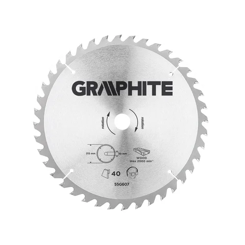 GRAPHITE Pjovimo diskas 315 x 30 mm, 40 dantų image 1