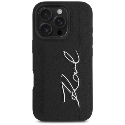 Karl Lagerfeld HC Grained PU dėklas iPhone 16 Pro, juodas image 3
