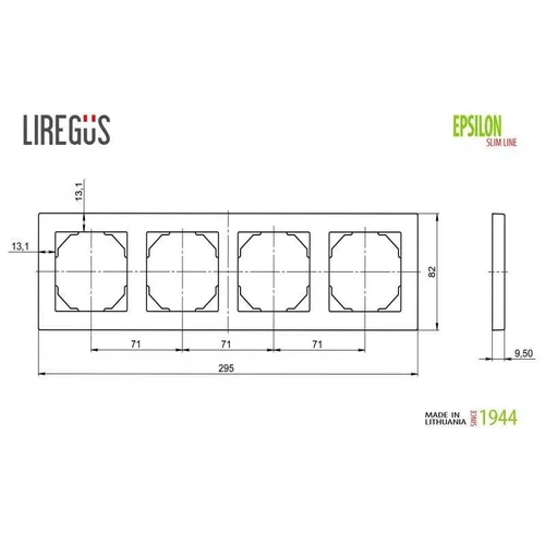 Keturvietis rėmelis LIREGUS EPSILON, šampano spalvos image 2