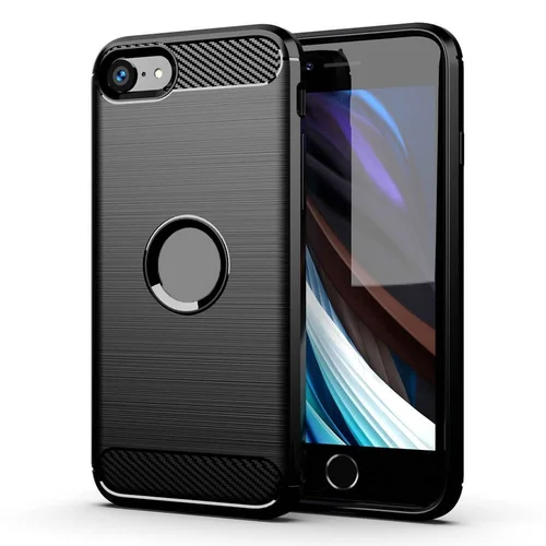 Anglies ir šlifuoto aliuminio motyvo dėklas iPhone SE 2020, juodas image 1