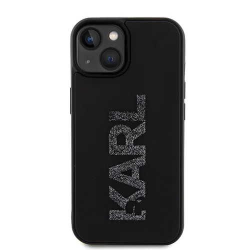 Karl Lagerfeld 3D blizgučių dėklas iPhone 15 Plus, juodas image 3