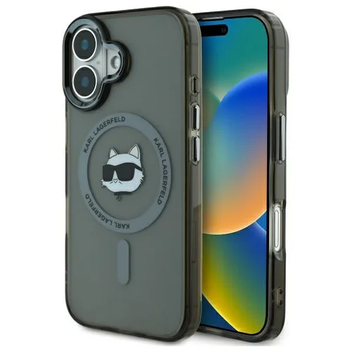 Karl Lagerfeld IML Metal Choupette Head MagSafe dėklas iPhone 16 Plus, juodas image 1