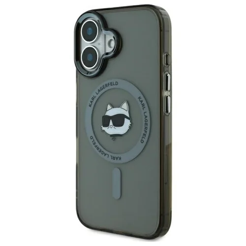 Karl Lagerfeld IML Metal Choupette Head MagSafe dėklas iPhone 16 Plus, juodas image 2