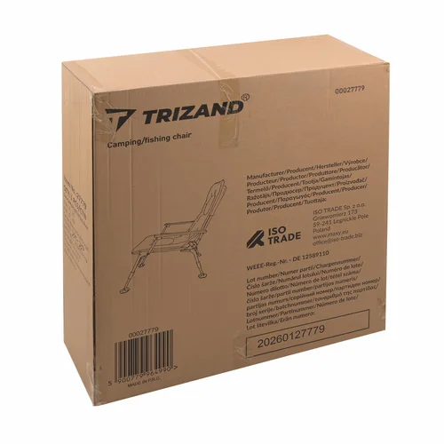 Trizand reguliuojama žvejybos kėdė, juoda image 3