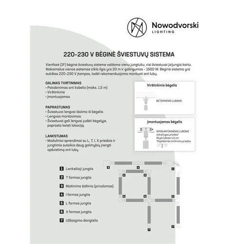 Nowodvorski TRACK PROFILE RECESSED X-CONNECTOR Jungiklis image 3