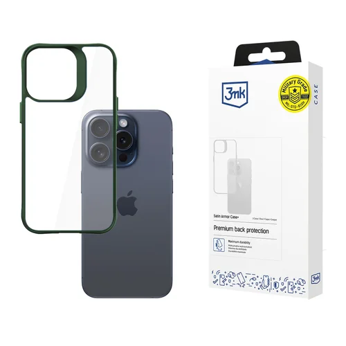 Apple iPhone 15 Pro Max 3mk Satin Armor Case+ žalias image 2