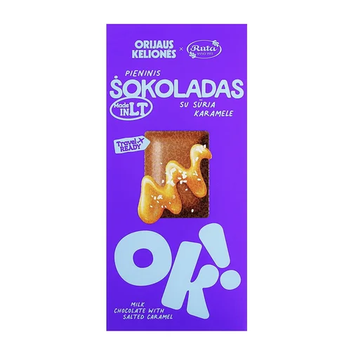 Rūta ORIJAUS KELIONĖS® pieninis šokoladas su migdolais, 70 g image 1