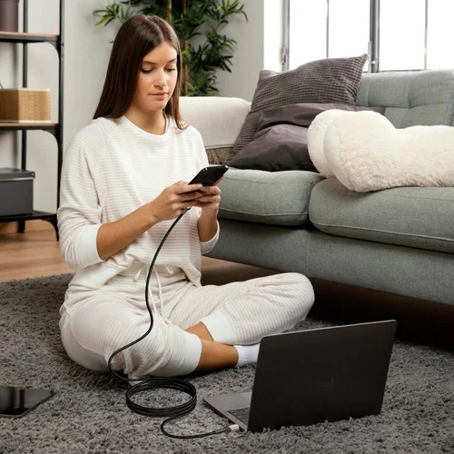 Tech-Protect UltraBoost Evo USB-C–USB-C kabelis, 1 m, titano spalvos image 3