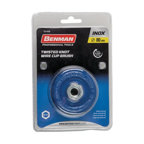 BENMAN Inox M14 72408 kūginis šlifavimo šepetys 80 mm image 2