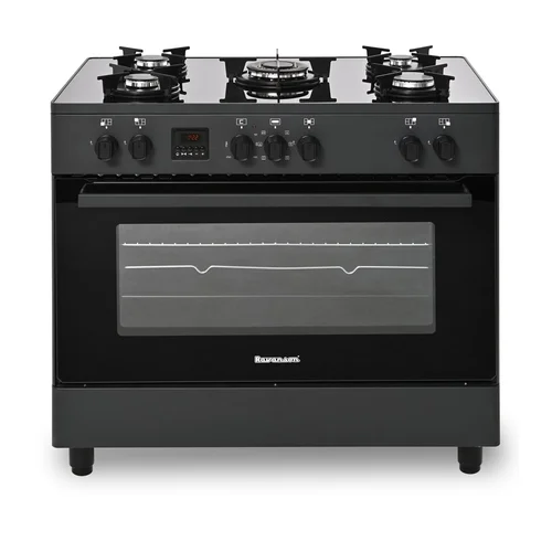 Ravanson KWGE-K90 90 cm juoda dujinė-elektrinė viryklė image 1