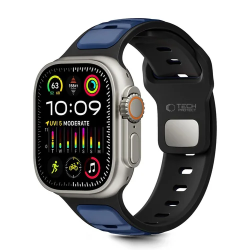 Tech-Protect IconBand Line dirželis, 44–49 mm, juodas ir jūrinės mėlynos spalvos image 1