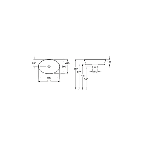 Villeroy & Boch Artis 419861R1 Praustuvas 610x410 mm image 3