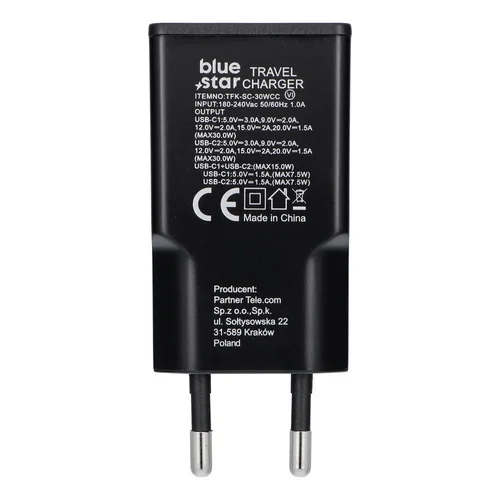 Blue Star Slim GaN 30 W įkroviklis, juodas image 3