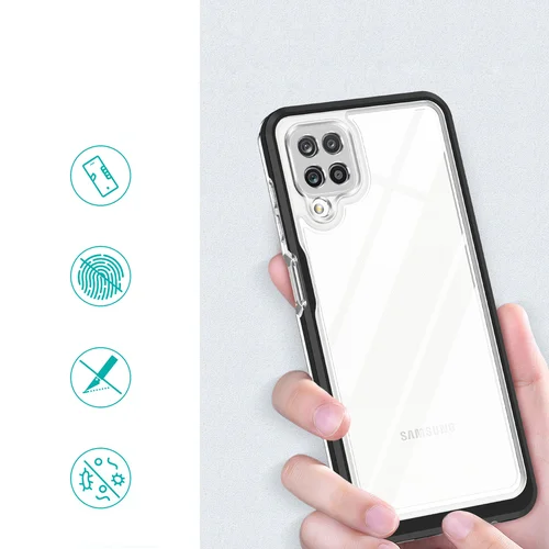Hybrid Armor Aiškus 3 in 1 dėklas Samsung Galaxy A22 4G, juodas image 2
