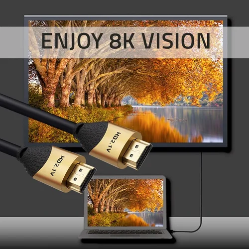 Qoltec 50354 HDMI 2.1 8K 1 m auksinis kabelis image 3