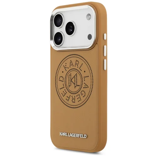 Karl Lagerfeld taškuotas MagSafe dėklas iPhone 17 Pro Max, rudas image 2