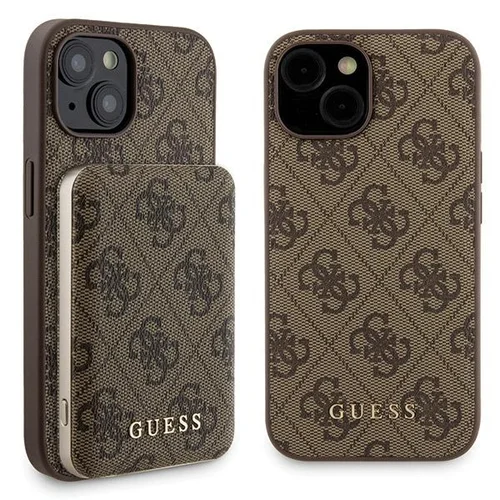 Guess 4G Metal Logo dėklo ir baterijos rinkinys iPhone 15, rudas image 1